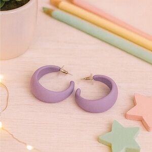 Purple Hoop Earrings